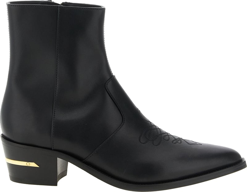 Amiri Black Calfskin Ankle Boots
