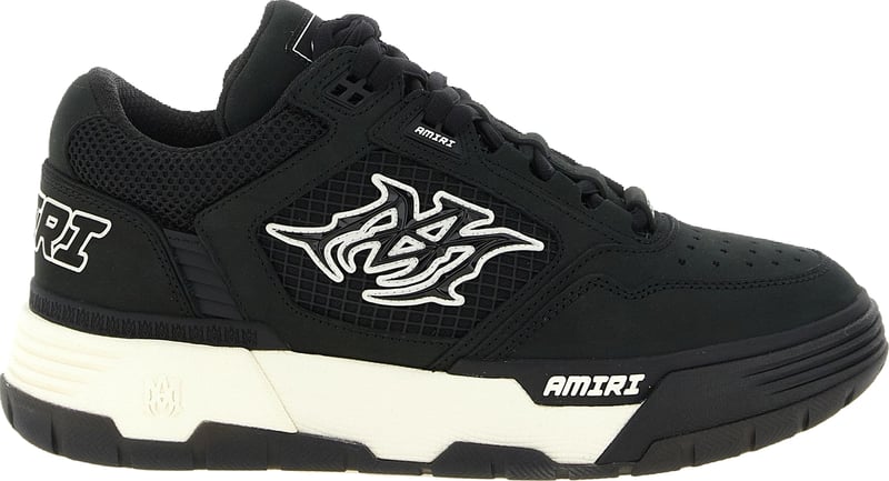 Black Mesh Upper Logo Sneakers