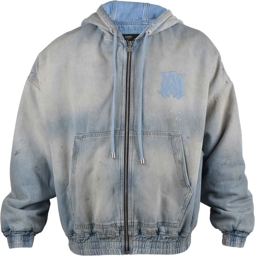 AMIRI MA Denim Zip Jacket - Size: L