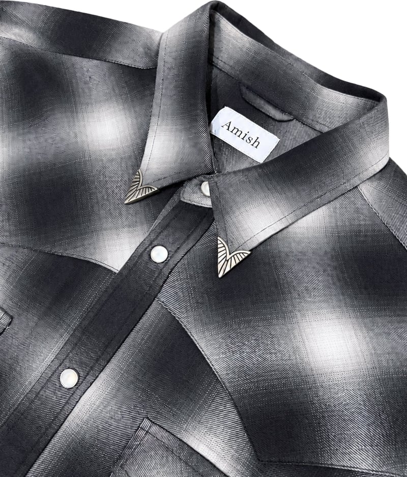 Camicia Texaco Hombre Plaid Washed Charcoal