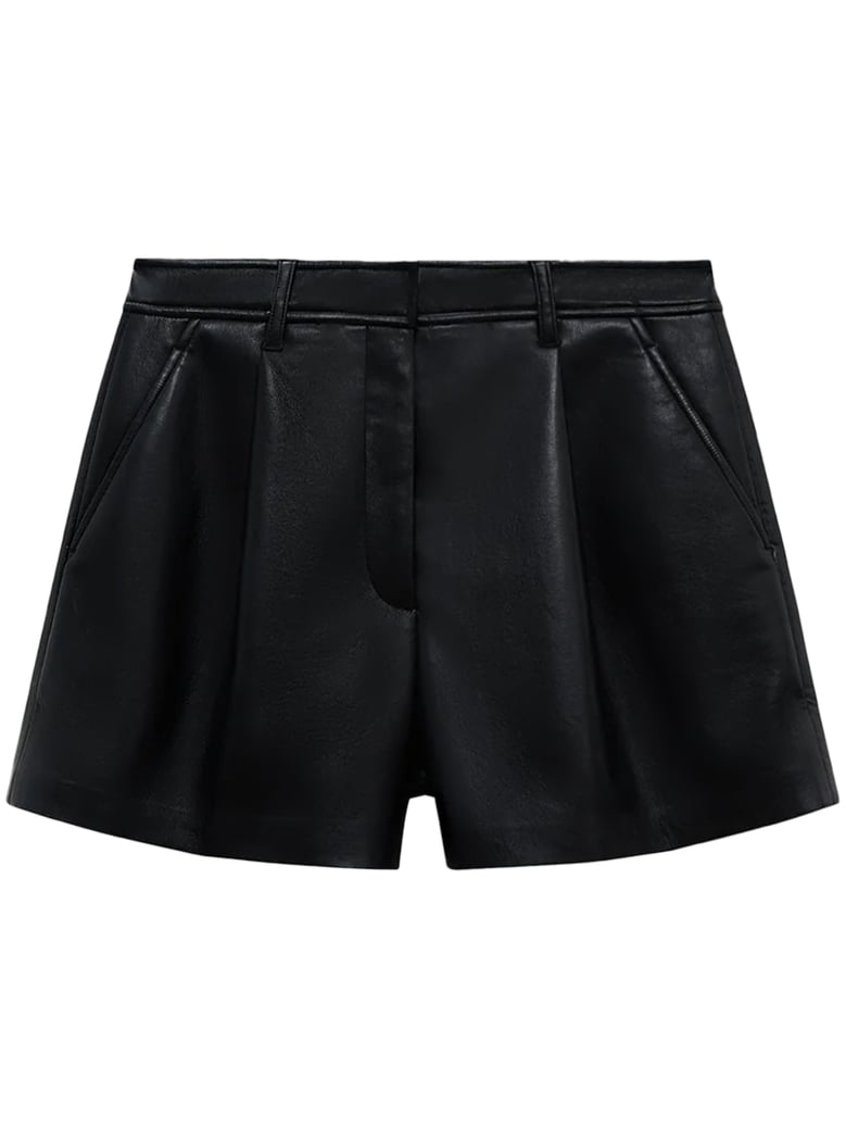 Tailored Leather Shorts with Structured Design