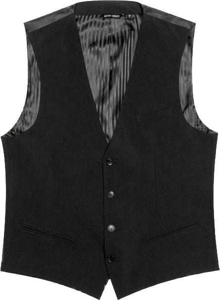 Antony Morato Black Polyester Waistcoat