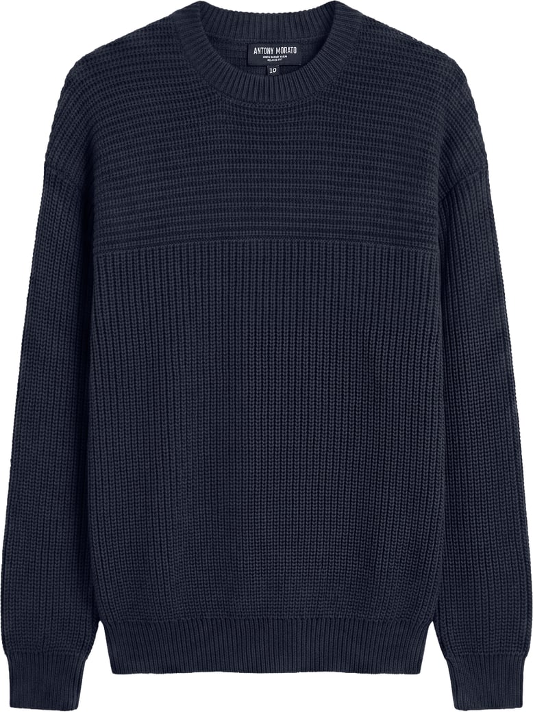 Marine relaxed-fit crew-neck sweater in soft cotton
