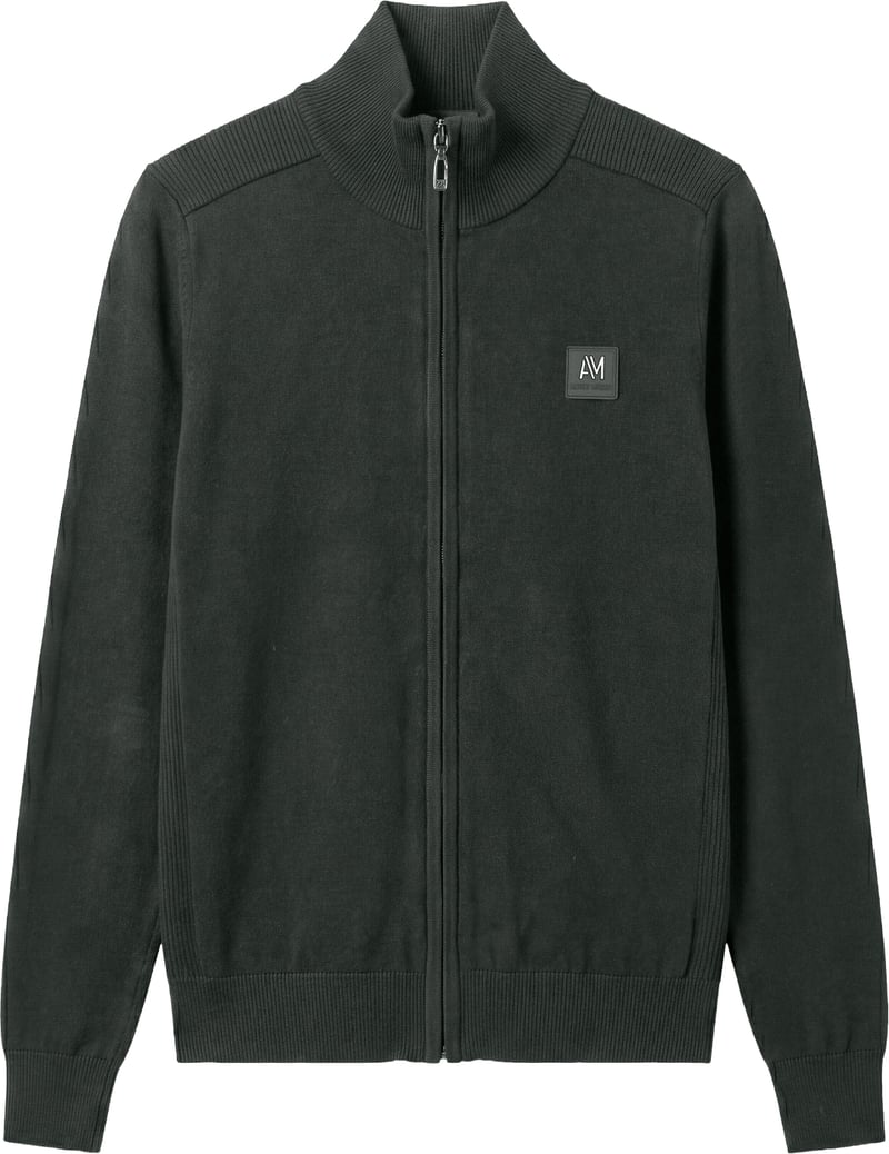 Forest green regular-fit sweater in viscose with metal logo on rubber patch