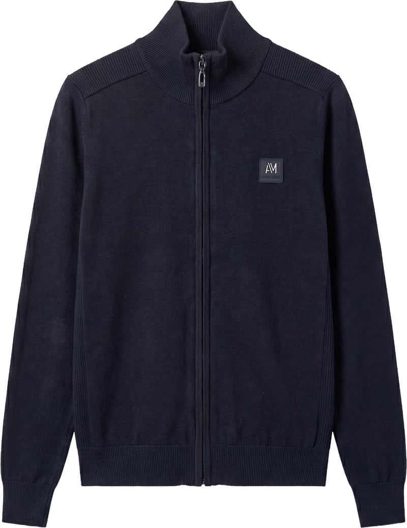 Marine regular-fit sweater in viscose with metal logo on rubber patch