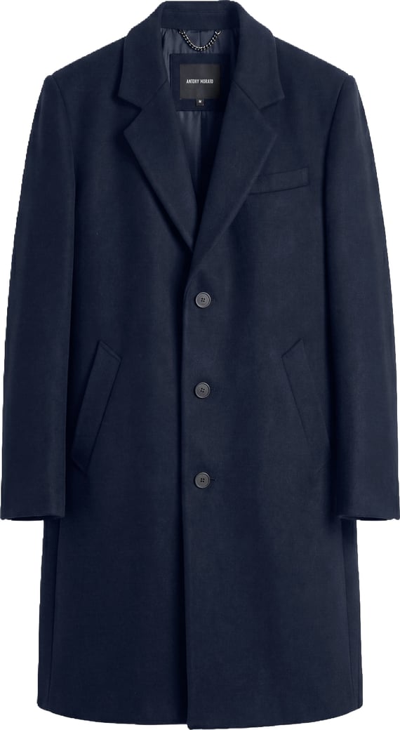 "Dustin" marine relaxed-fit coat in double-face wool blend