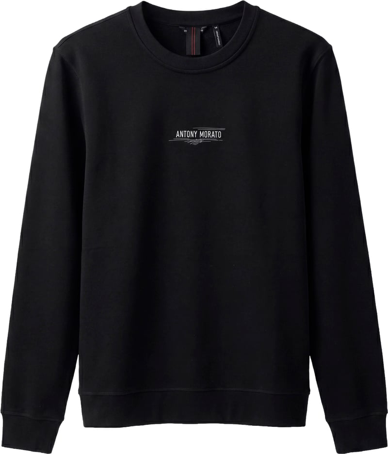 Black regular-fit sweatshirt in cotton blend with tiger print on back shoulder and logo