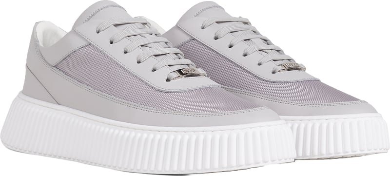"Piper" ice sneakers in nylon and coated leather with detachable logo loop and cordon-motif sole