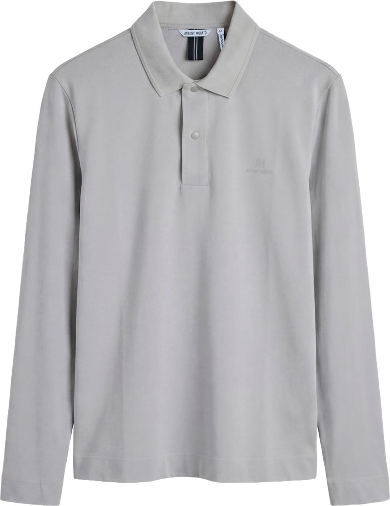 Stone regular-fit polo in stretch piqué with foam logo print on heart