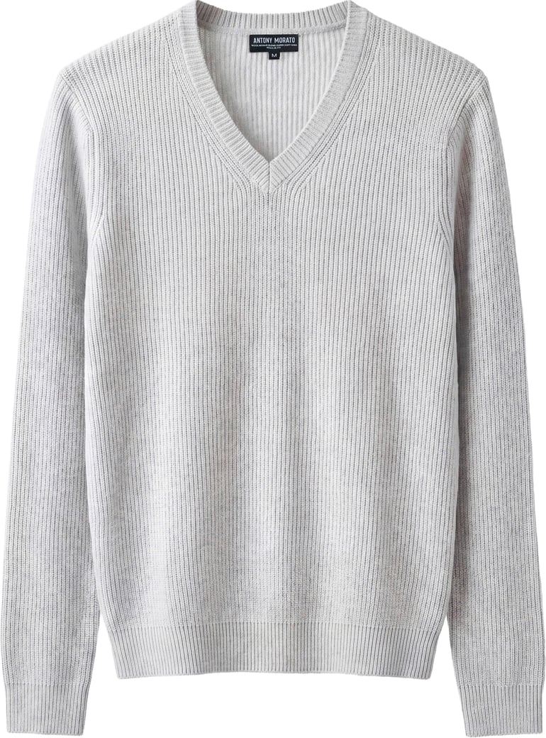 Ice regular-fit long-sleeve V-neck sweater in wool-mohair blend