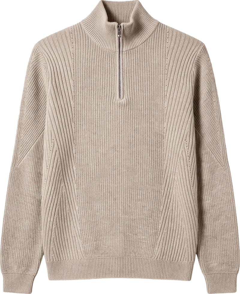 Grit relaxed-fit zip turtleneck sweater in techno wool blend