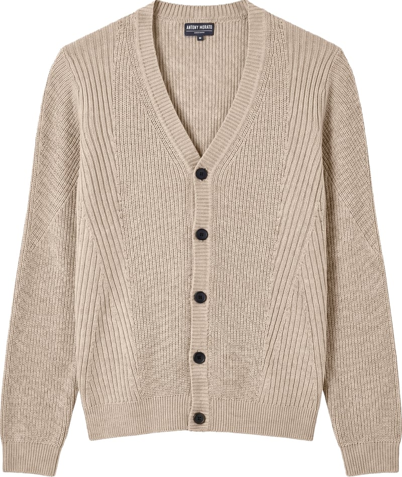 Grit relaxed-fit buttoned cardigan in techno wool blend