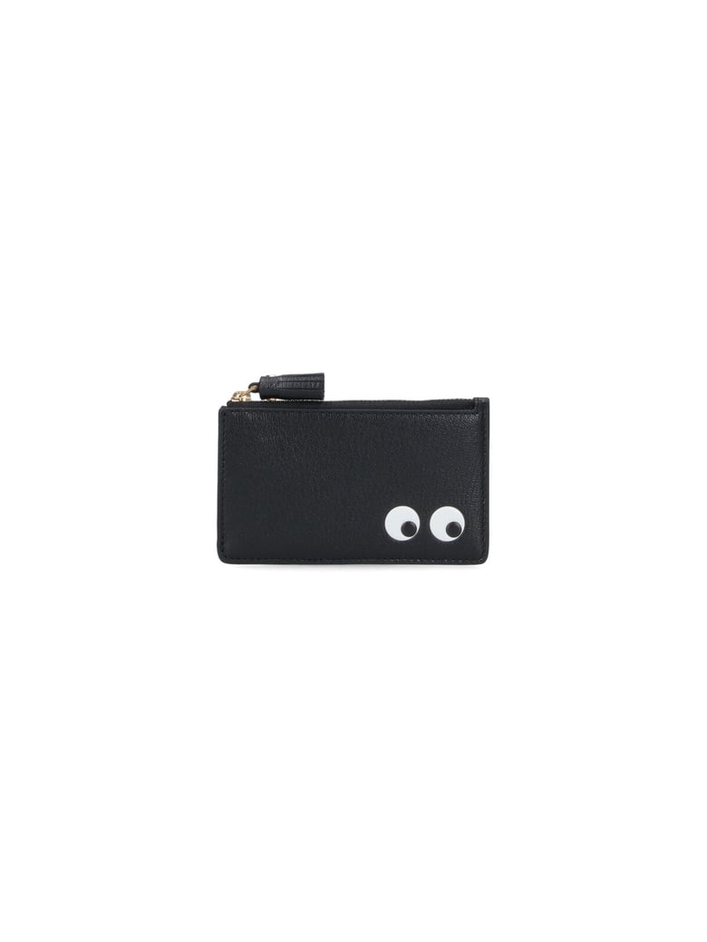 Black Eyes Zip Leather Card Case