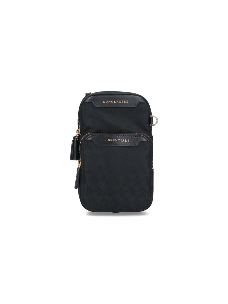 Black Logo Essentials Nylon Shoulder Bag
