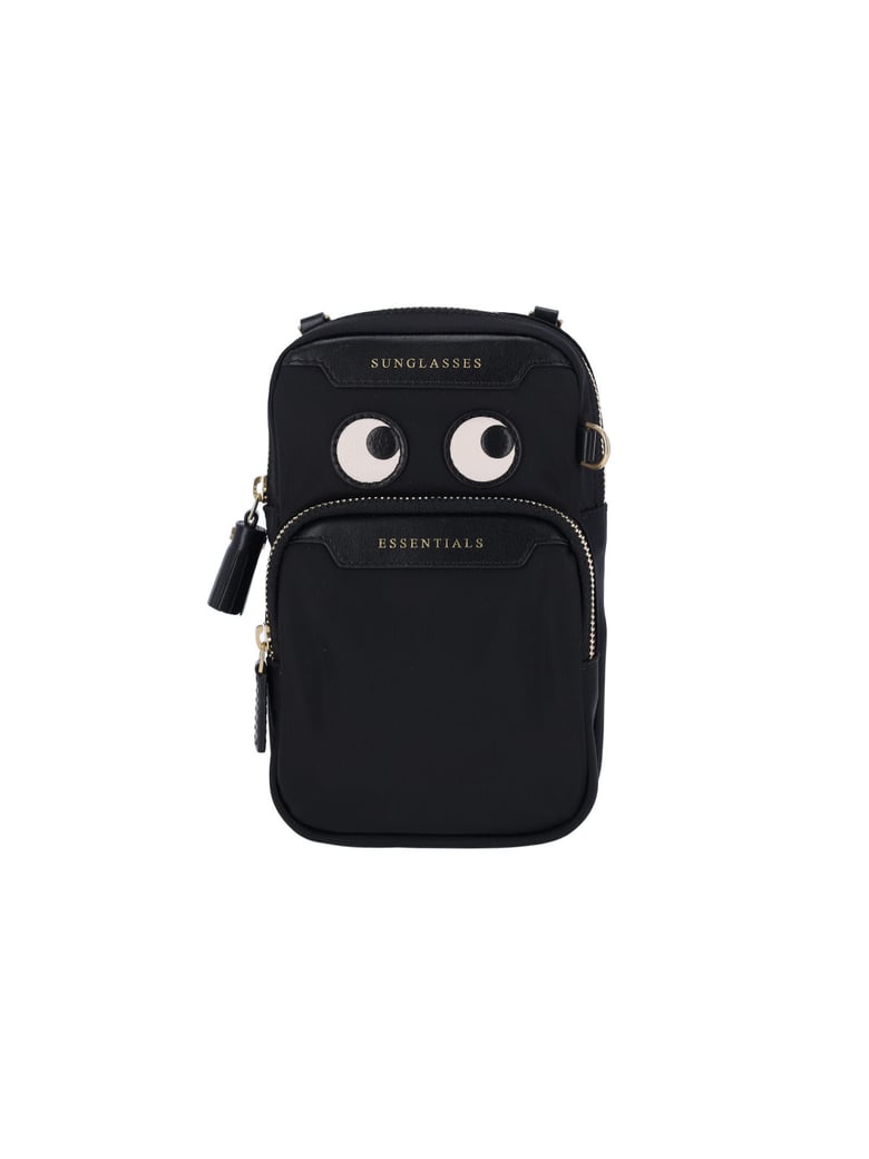 Black Logo Essentials Nylon Shoulder Bag