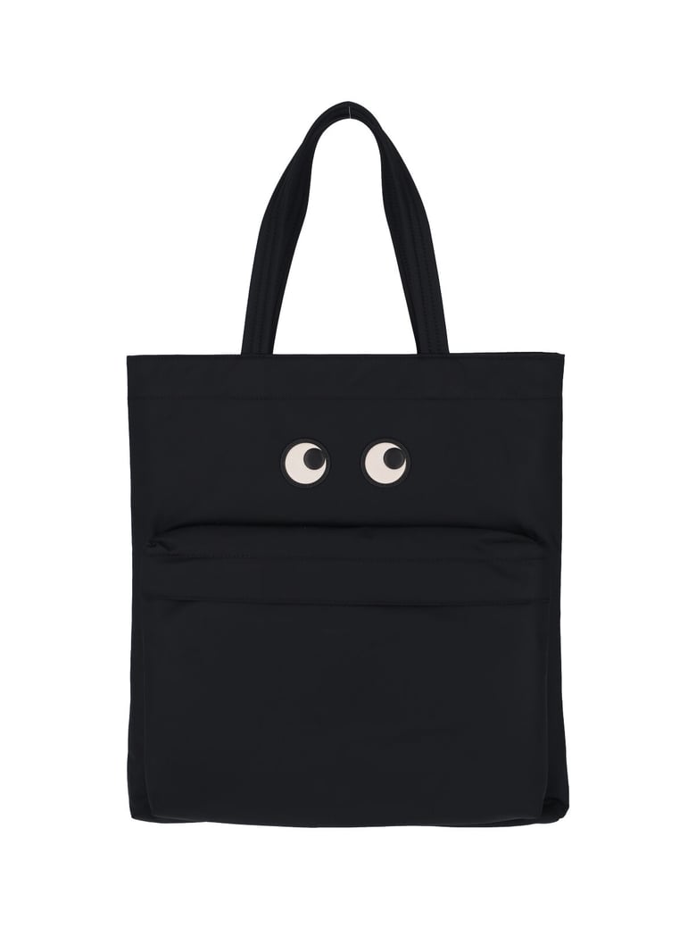 Black Eyes Nylon Zip Tote Bag