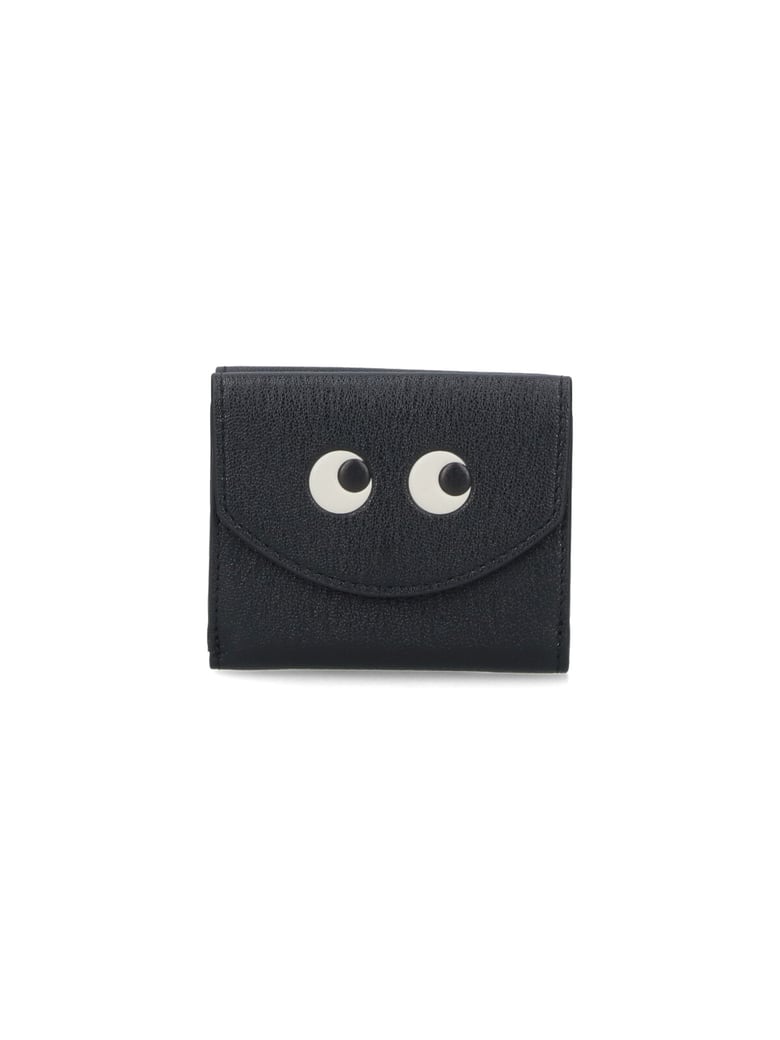 Black Eyes Goat Leather Trifold Wallet