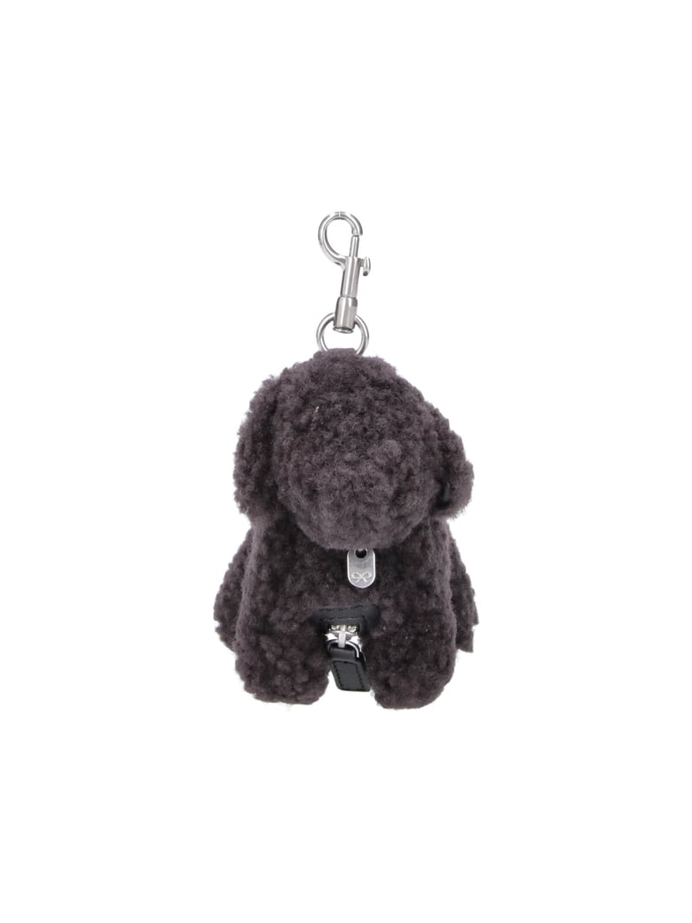 Plush Dog Keychain with Textured Finish