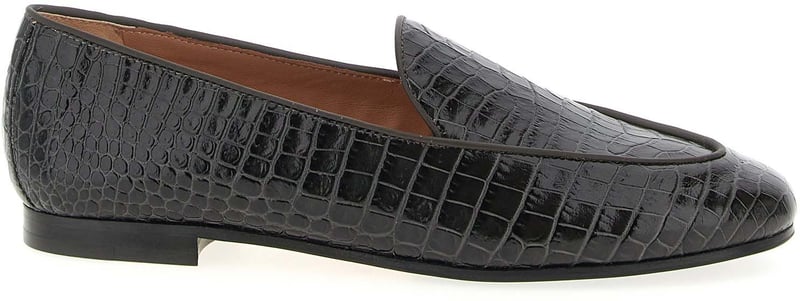 Aquazzura Black Calfskin Slip-On Loafers