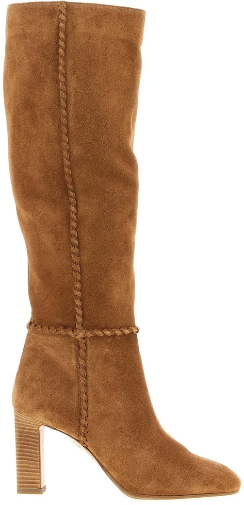Aquazzura Beige Calfskin Over The Knee