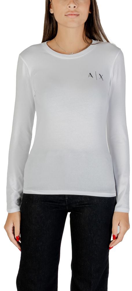 Armani Exchange White Cotton Long Sleeve T-Shirt