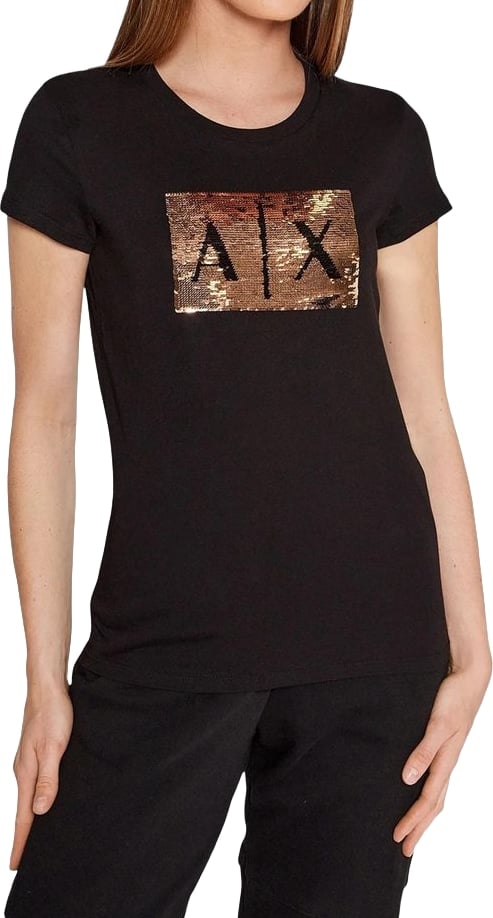 Armani Exchange Black Cotton T-Shirt