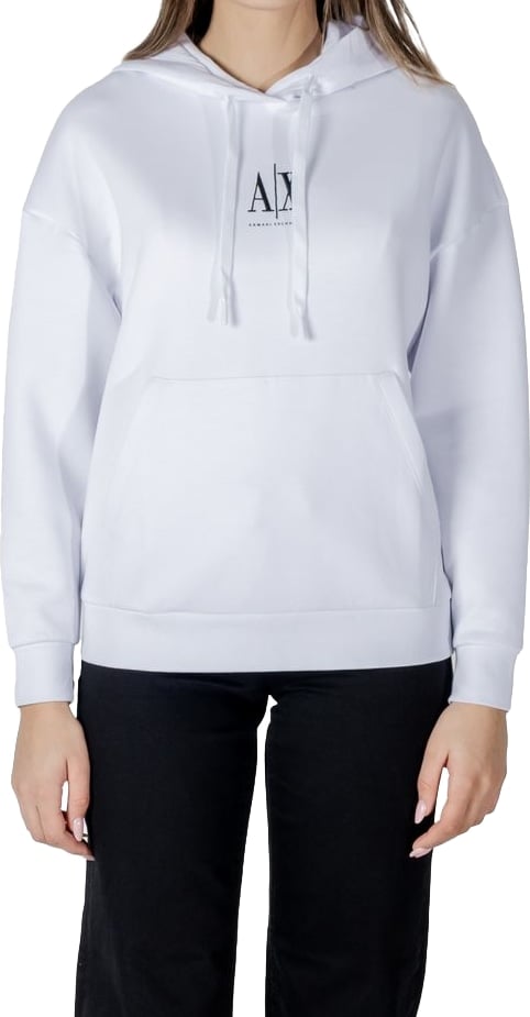 Armani Exchange White Cotton Hoodie