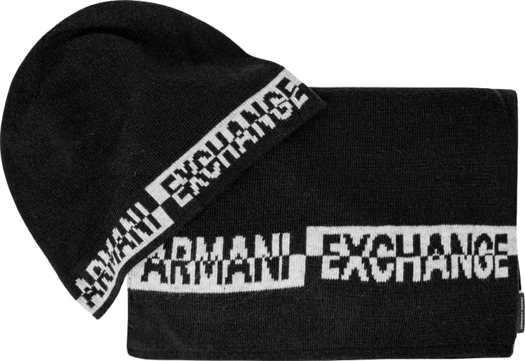 Armani Exchange Black Marabou Scarf