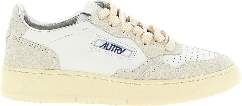 Autry Beige Cowhide Low Top Sneakers