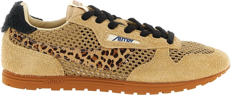 Autry Beige Cotton Athletic Sneakers