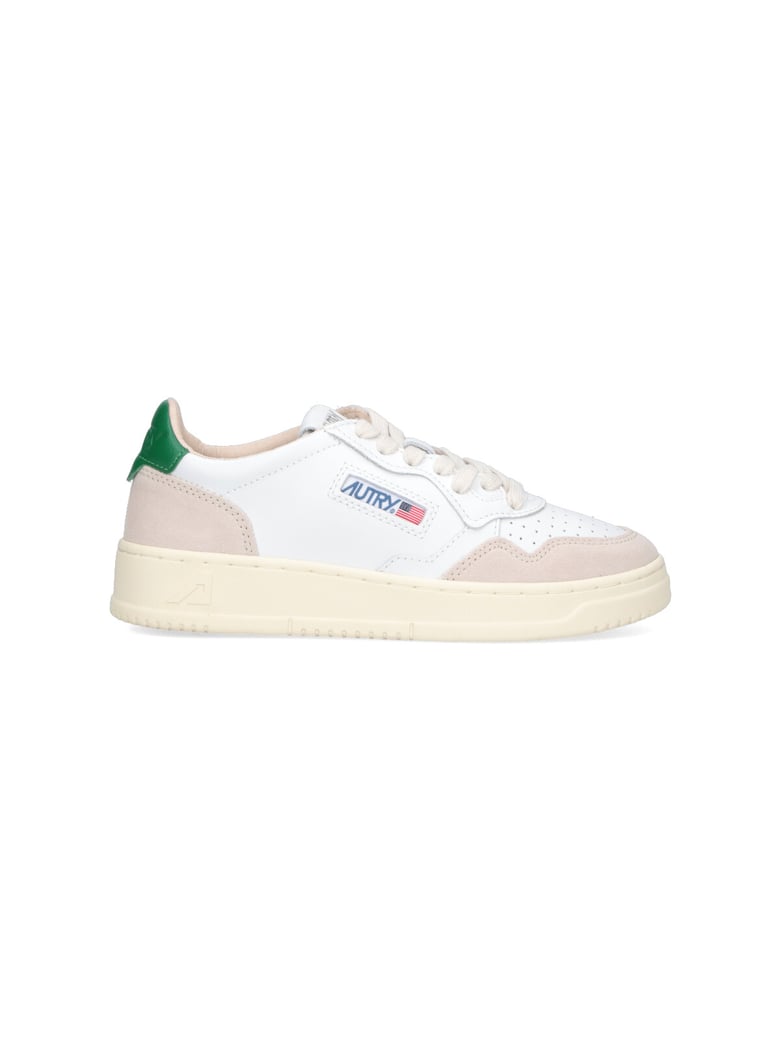 White Suede Overlays Low-Top Sneakers