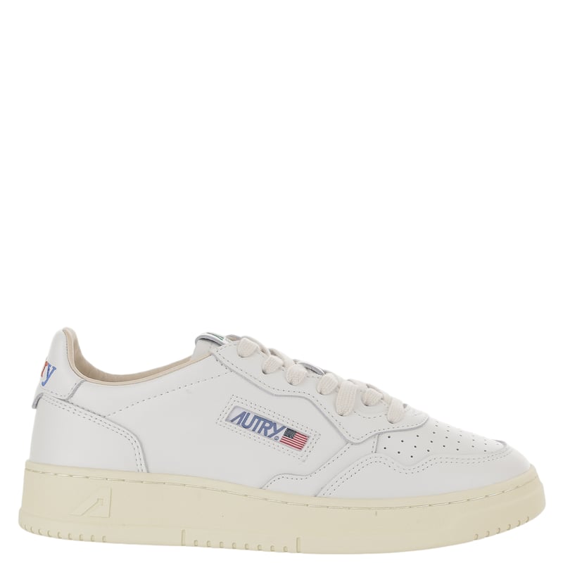 White Medalist Low Leather Sneakers