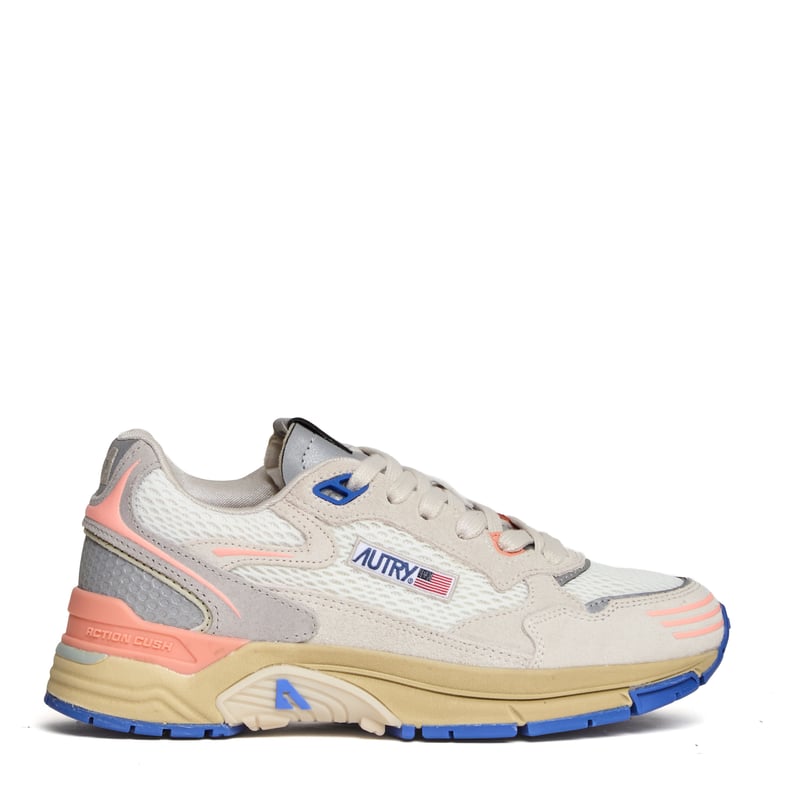 Leather Mesh Suede Running Sneakers