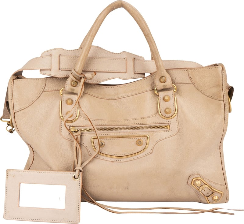 Balenciaga Beige Leather City Handbag