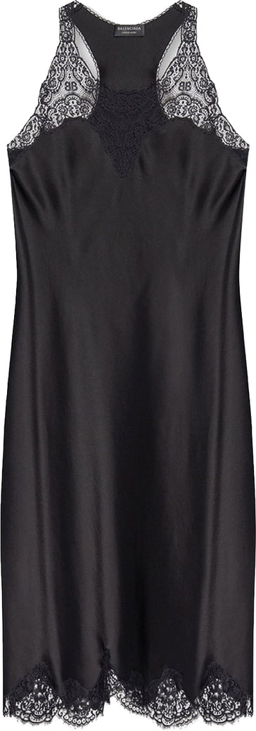 Balenciaga Satin Strappy Midi Dress
