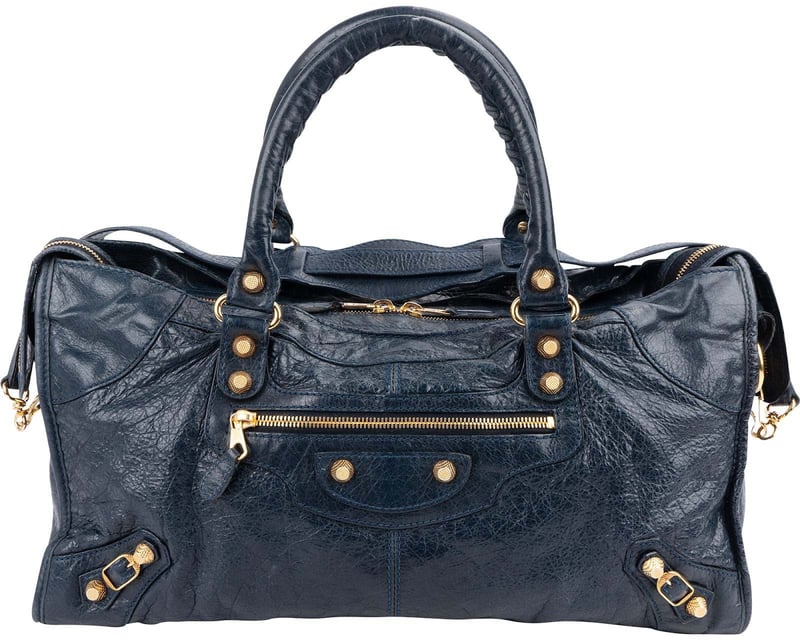 Balenciaga Blue Leather City Handbag