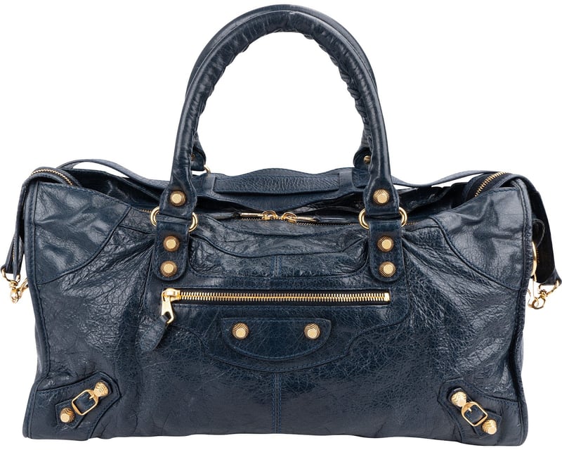 Balenciaga Blue Leather City Handbag