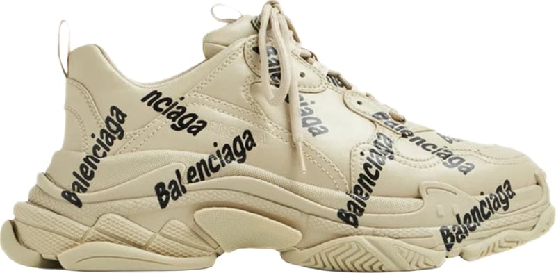 Balenciaga Triple S Logotype Men's Sneakers Beige