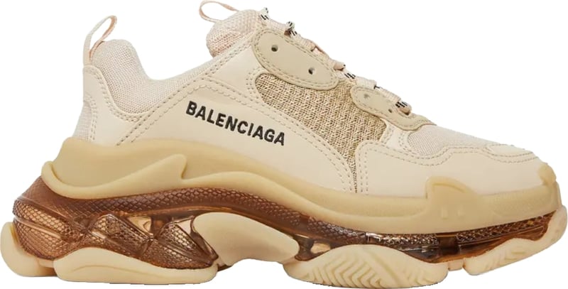 Balenciaga Triple S Clear Sole Women Sneakers, Beige