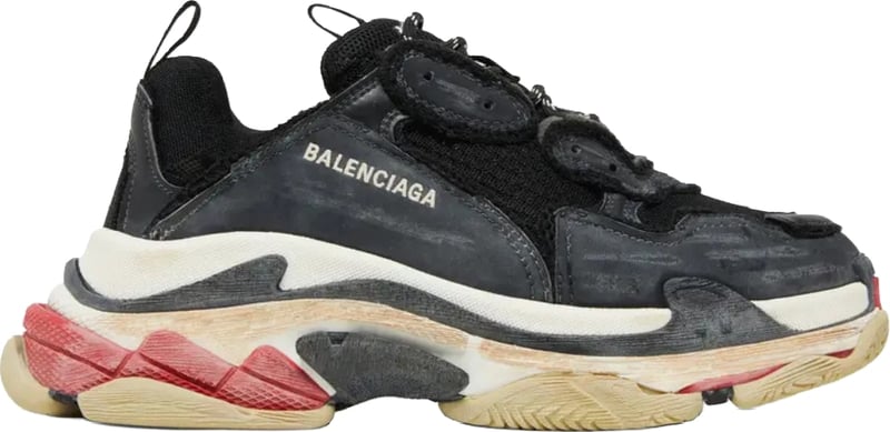 Balenciaga Triple S Sneaker DIY Black Red