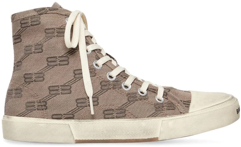 Paris Bb Monogram Logo Hi-top Sneakers