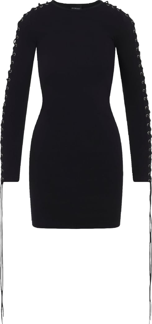 Balenciaga Lace-Up Mini Dress