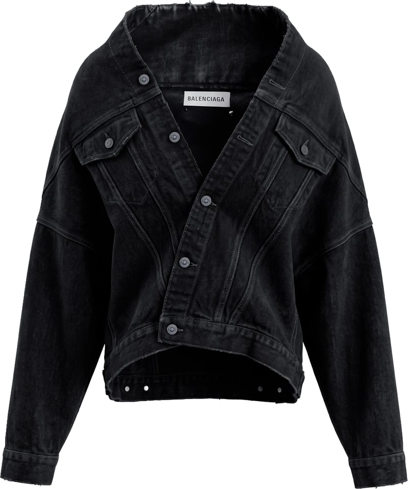 Wrap jacket in cotton denim