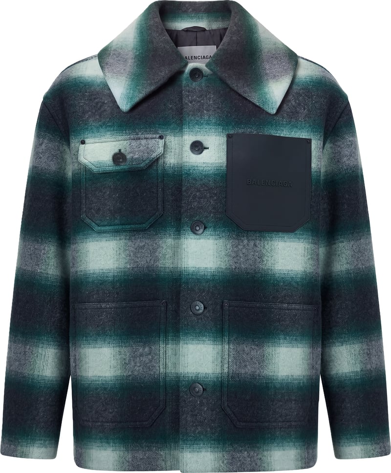 Checked jacket in wool