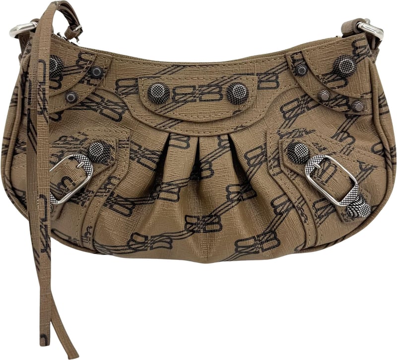 Balenciaga Le Cagole Giant Studs BB Monogram Coated Canvas XS