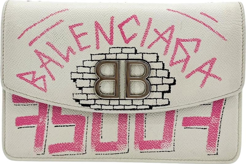 Balenciaga BB Graffiti Chain Leather Small