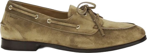 Bally Beige Buffalo Leather Slip-On Loafers