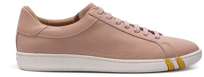 Bally Pink Fabric And Leather Low Top Sneakers