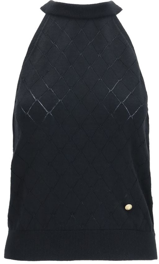 Balmain Black Wool Oves Aries Sleeveles T-Shirt