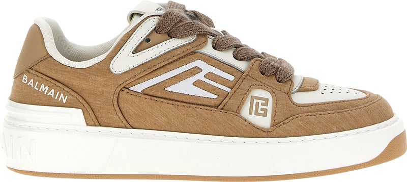 Balmain Beige Polyester Low Top Sneakers